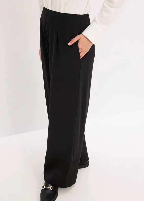 Jerseybyxa med besättningar i satin, bonprix