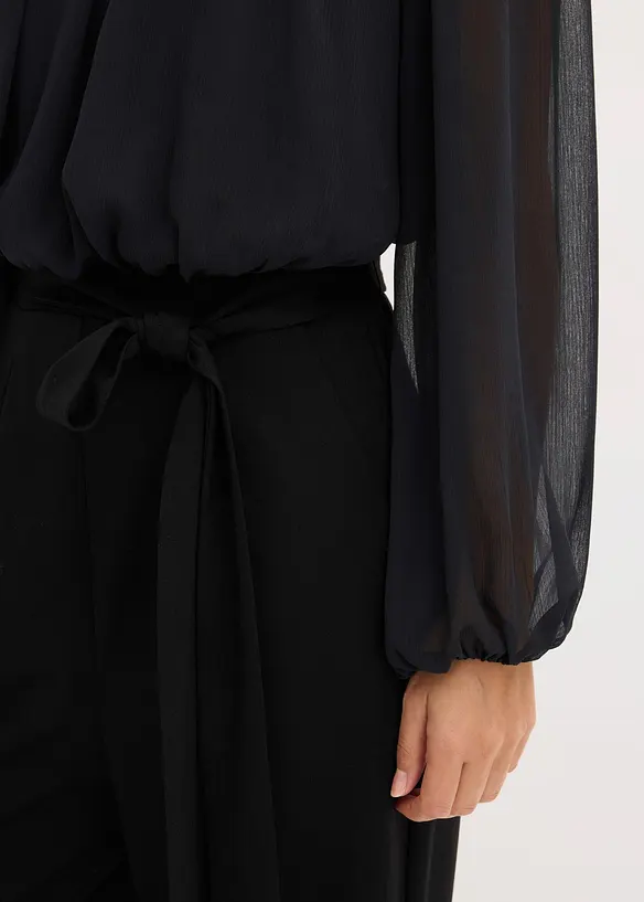 Jumpsuit med chiffong och glitter, bonprix