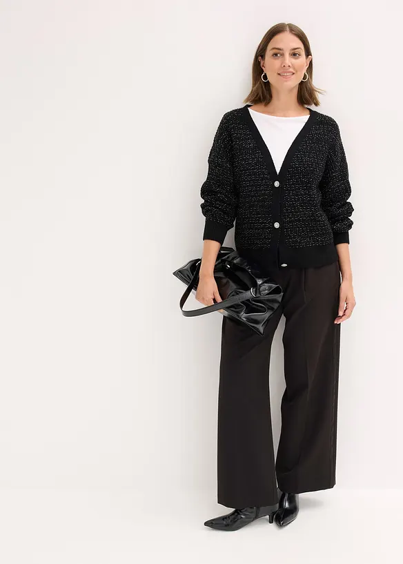 Cardigan i följsam viskosmix, bonprix