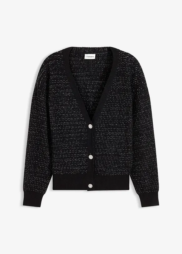 Cardigan i följsam viskosmix, bonprix