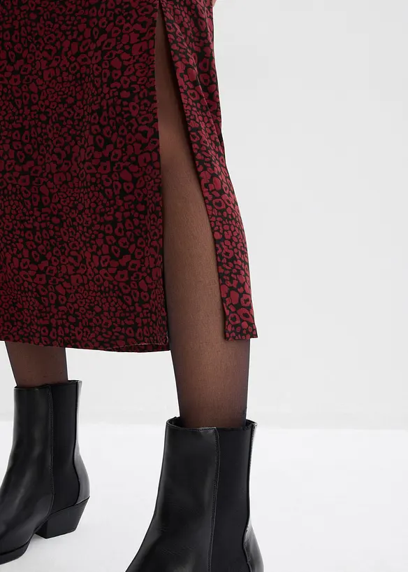 Mellanlång kjol i följsam viskos, bonprix