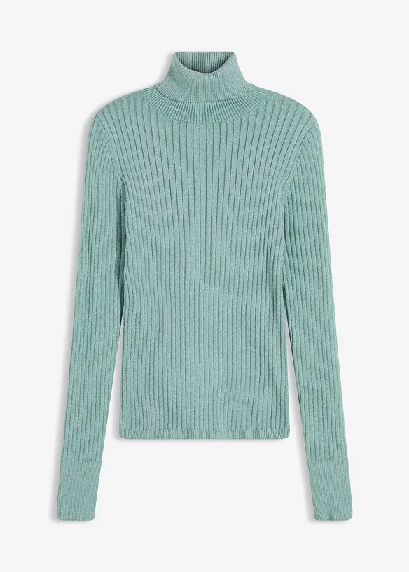 Ribbstickad polotröja, bonprix