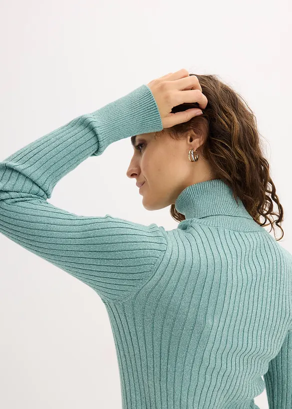 Ribbstickad polotröja, bonprix