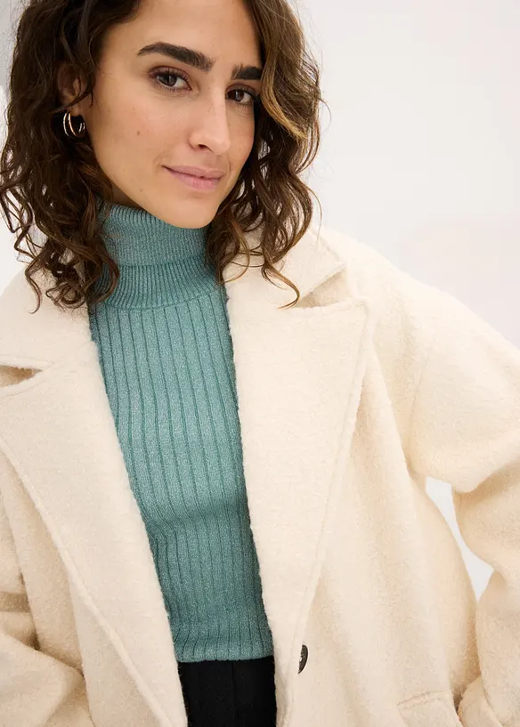 Ribbstickad polotröja, bonprix