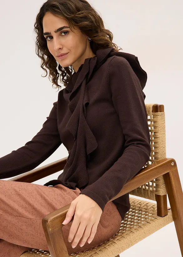 Finstickad tröja av mjuk viskosmix, bonprix