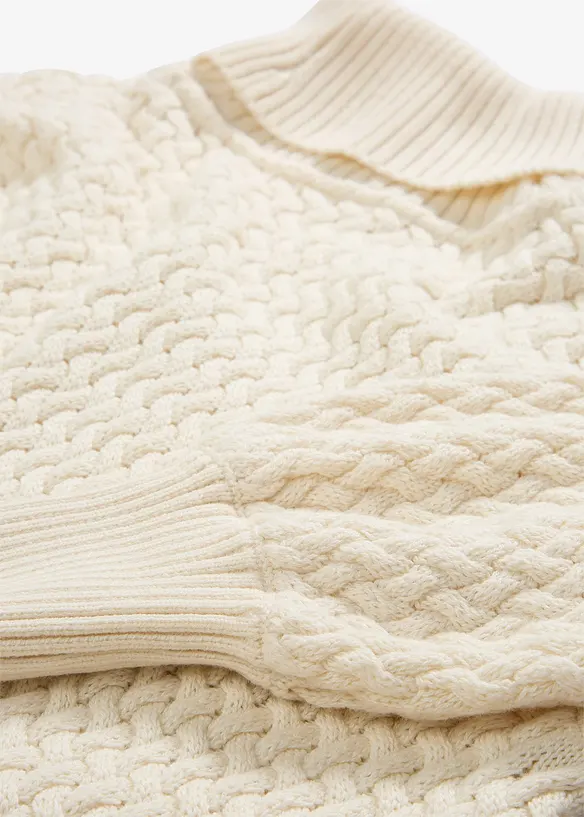 Polotröja i bomull och merinoull, bonprix