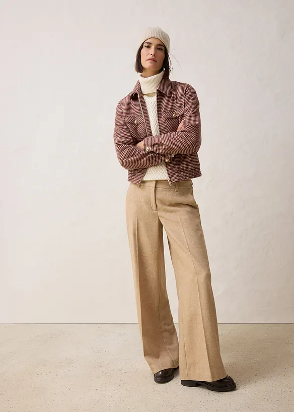 Polotröja i bomull och merinoull, bonprix