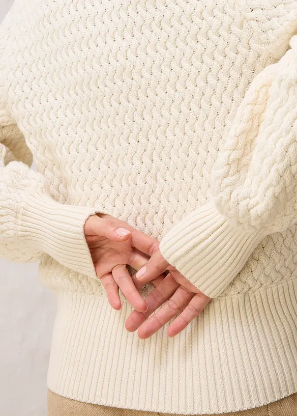 Polotröja i bomull och merinoull, bonprix