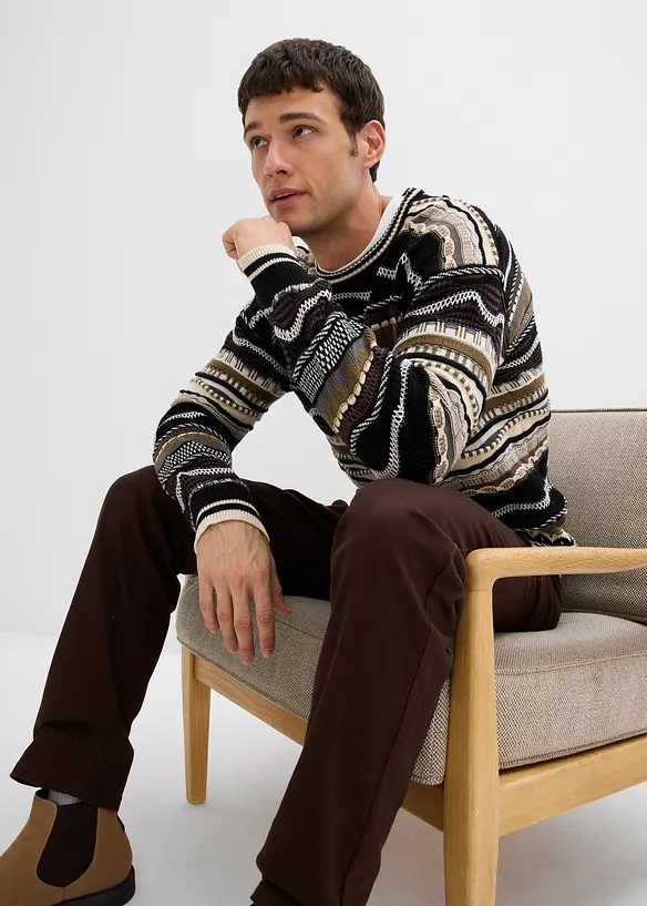 Grovstickad tröja av ren bomull, bonprix