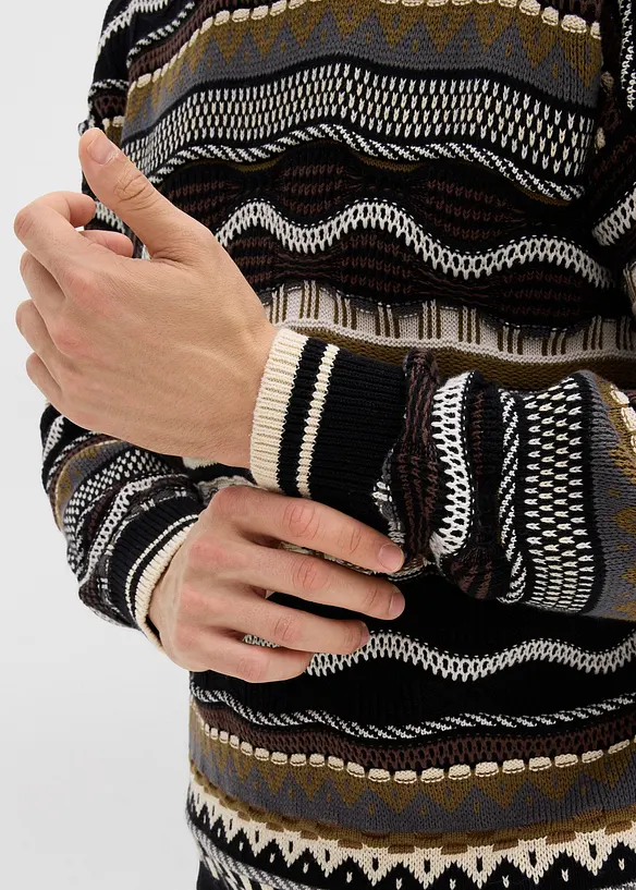 Grovstickad tröja av ren bomull, bonprix