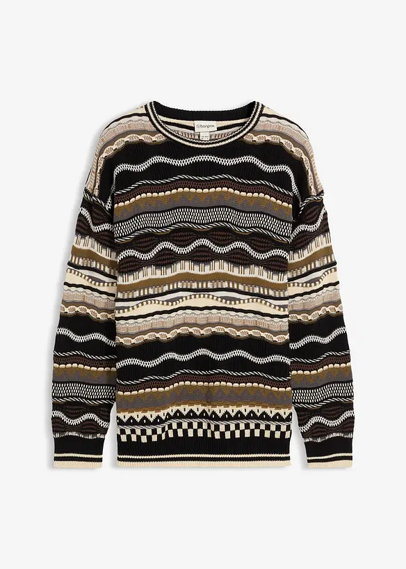 Grovstickad tröja av ren bomull, bonprix