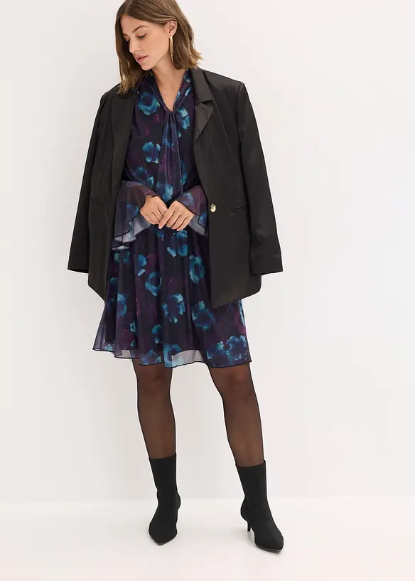 Klänning av mjuk mesh, bonprix