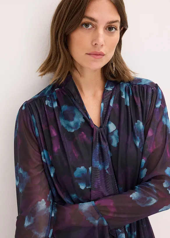 Klänning av mjuk mesh, bonprix