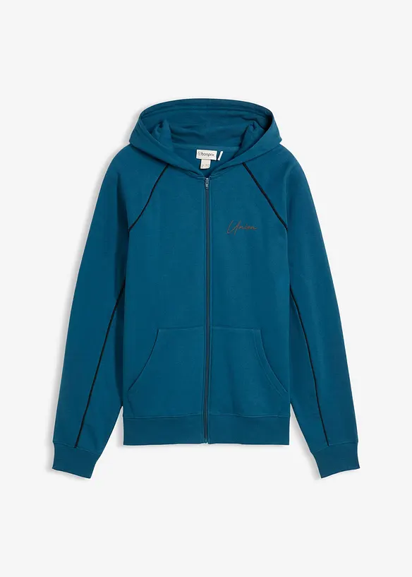 Munkjacka med kontrasterande detaljer av ren bomull, bonprix