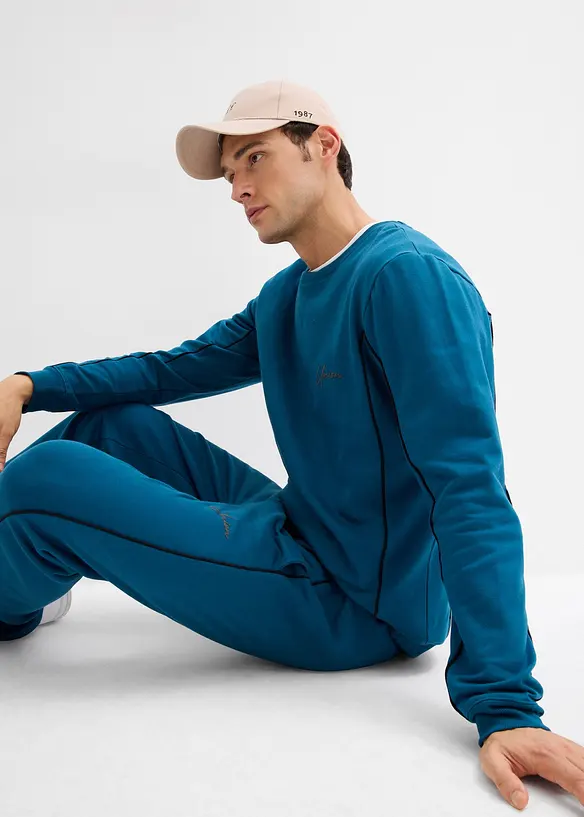 Sweatshirt i bomull med kontrasterande detaljer, bonprix