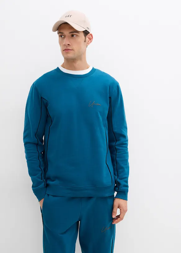 Sweatshirt i bomull med kontrasterande detaljer, bonprix