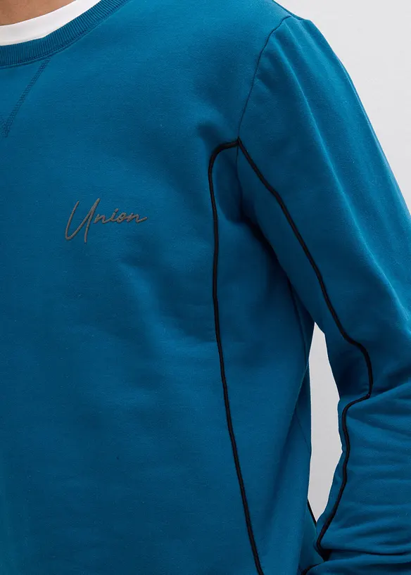 Sweatshirt i bomull med kontrasterande detaljer, bonprix