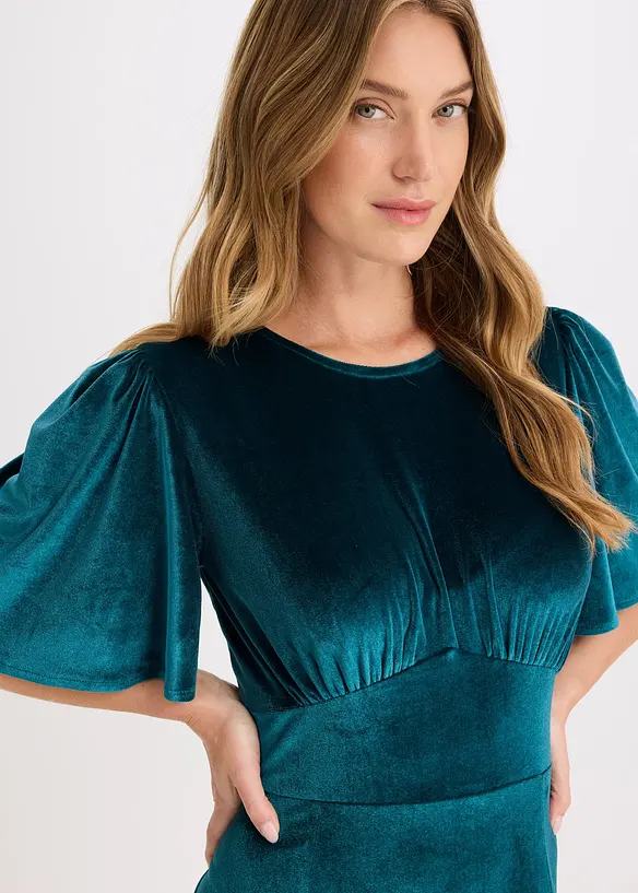 Midiklänning av mjuk sammet, bonprix