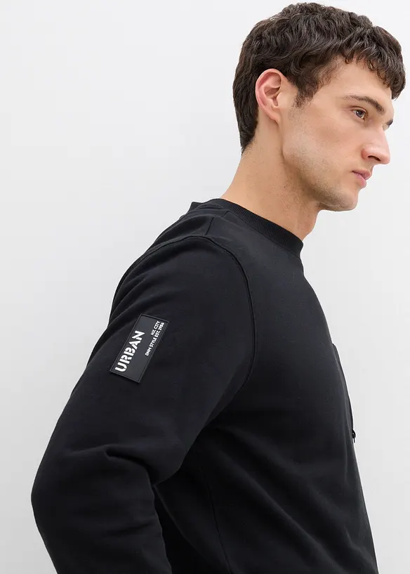 Sweatshirt med bröstficka av ekologisk bomull, bonprix