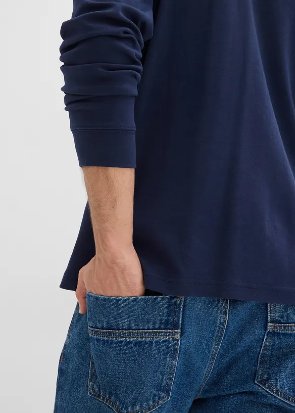 Långärmad pikétröja av ekologisk bomull, bonprix