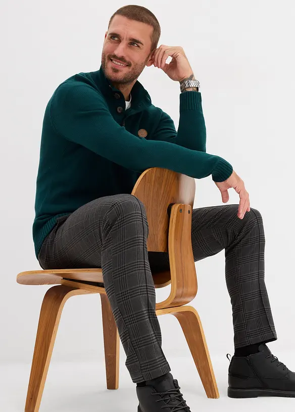 Tröja i bomull med krage, bonprix