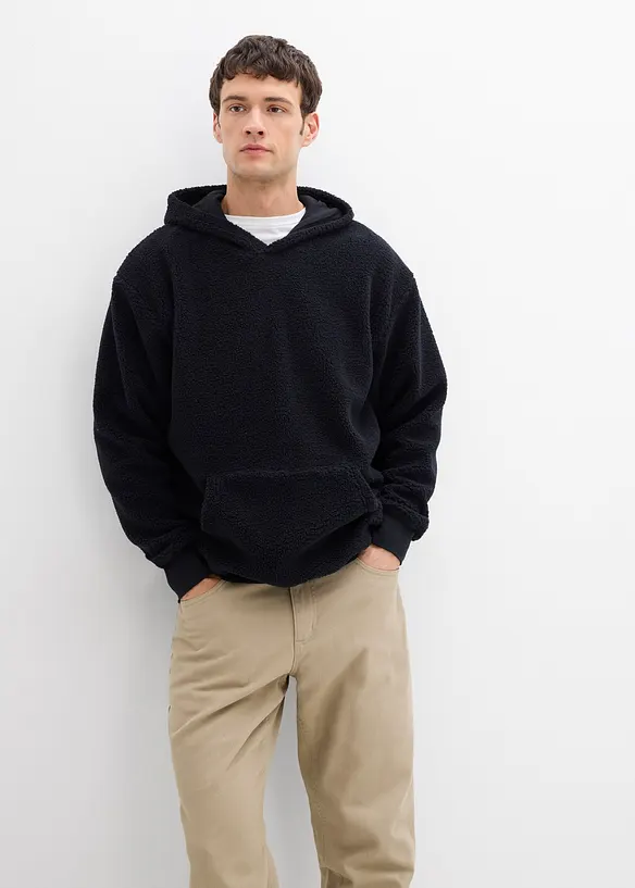 Sweatshirt av teddyfleece med bomullsfoder, Loose Fit, bonprix