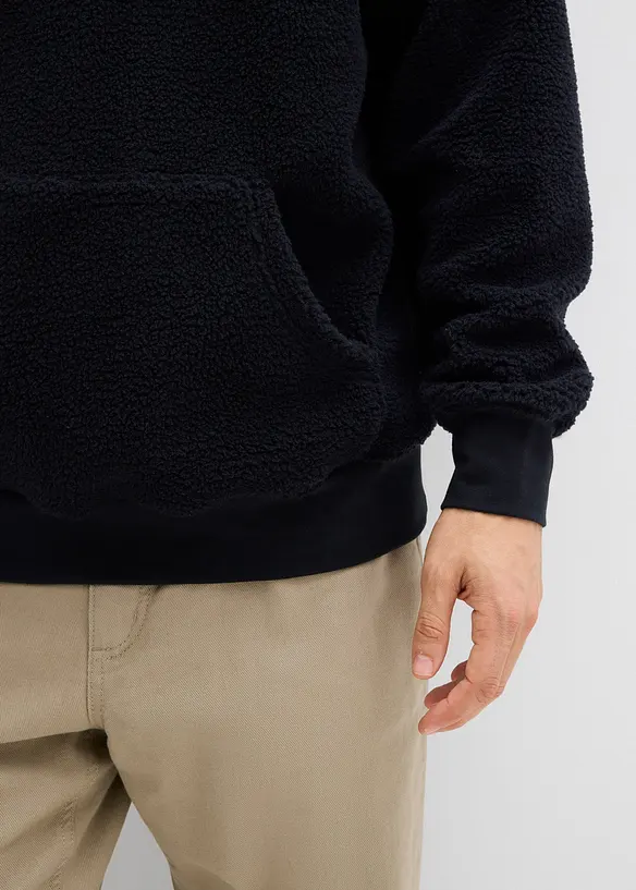 Sweatshirt av teddyfleece med bomullsfoder, Loose Fit, bonprix