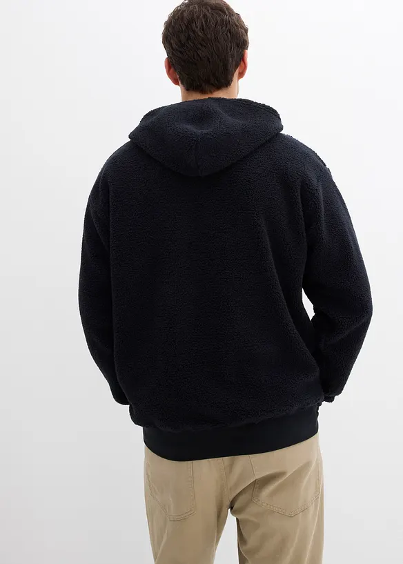 Sweatshirt av teddyfleece med bomullsfoder, Loose Fit, bonprix