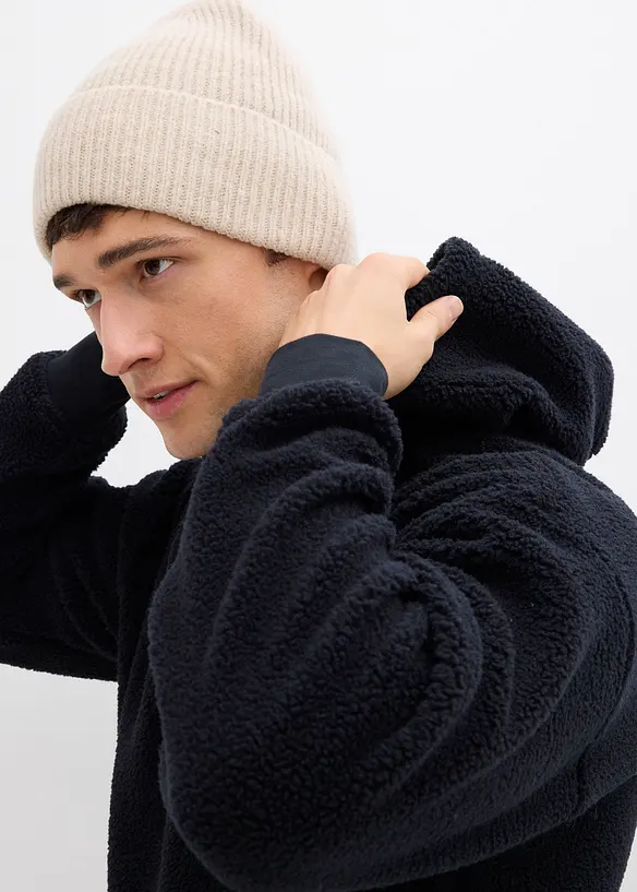 Sweatshirt av teddyfleece med bomullsfoder, Loose Fit, bonprix