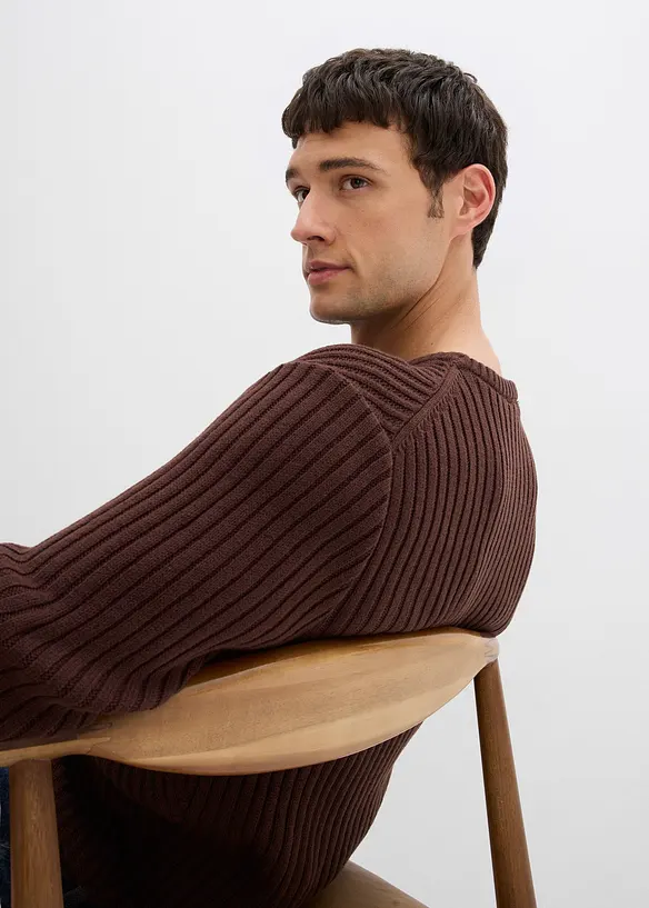 Ribbad tröja av bomullsmix, bonprix