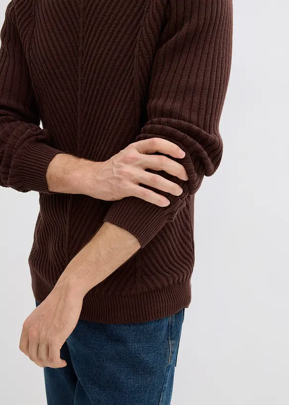 Ribbad tröja av bomullsmix, bonprix