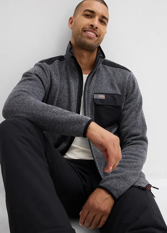 Jacka av stickad fleece, bonprix