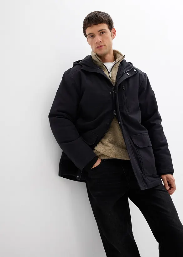 Vinterjacka i robust canvas, bonprix