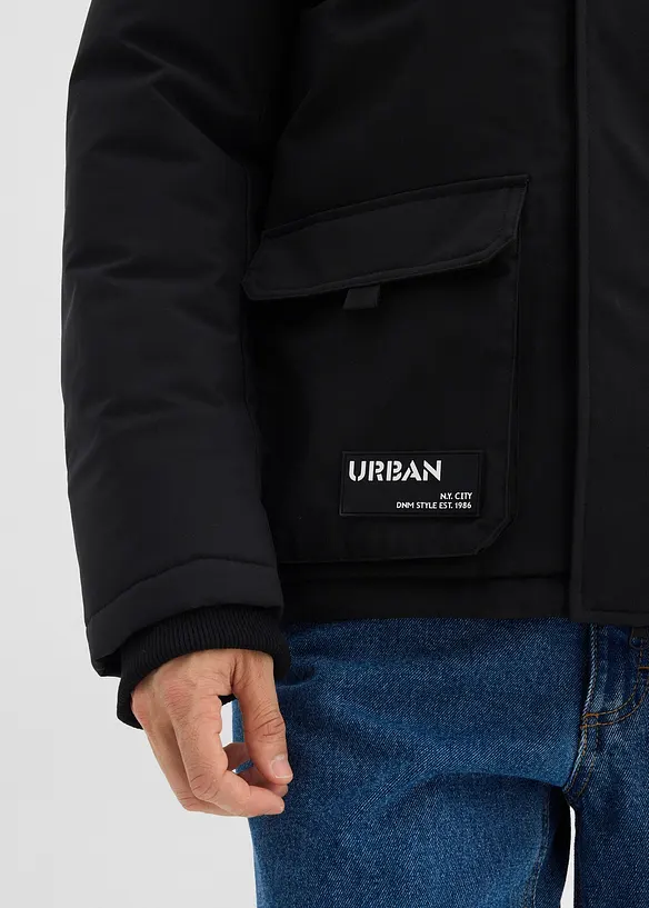 Vadderad jacka med sportiga detaljer, bonprix