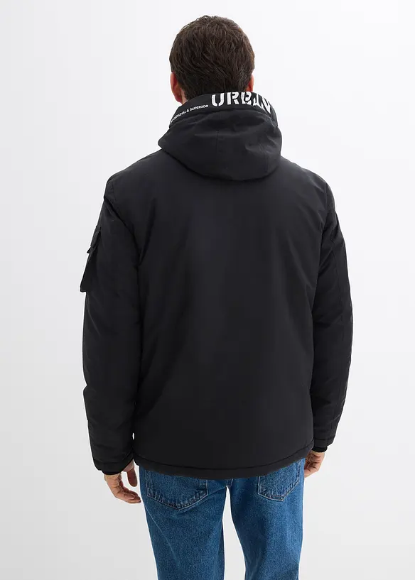 Vadderad jacka med sportiga detaljer, bonprix