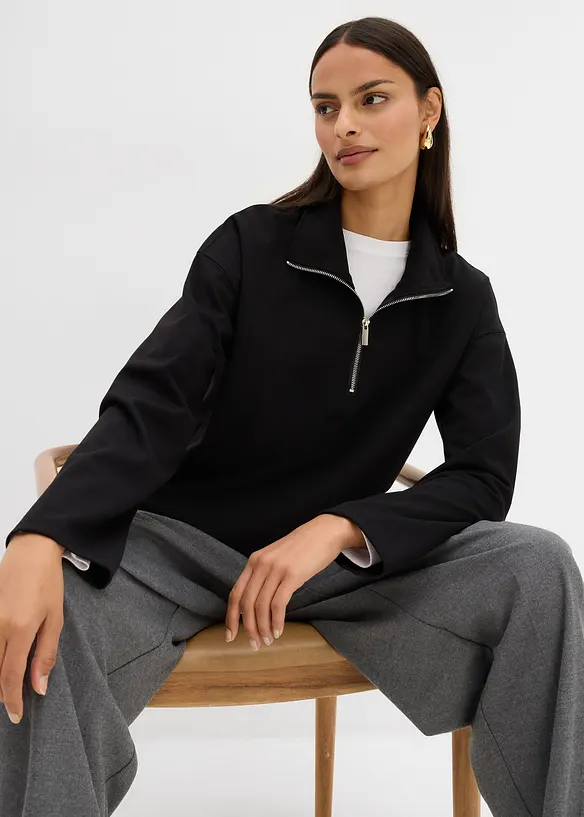 Tröja av viskosmix, med krage, bonprix