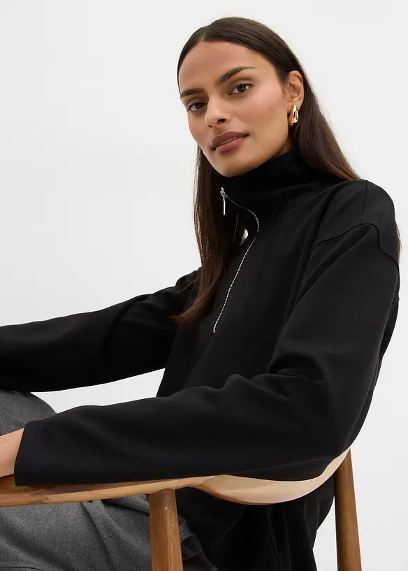 Tröja av viskosmix, med krage, bonprix