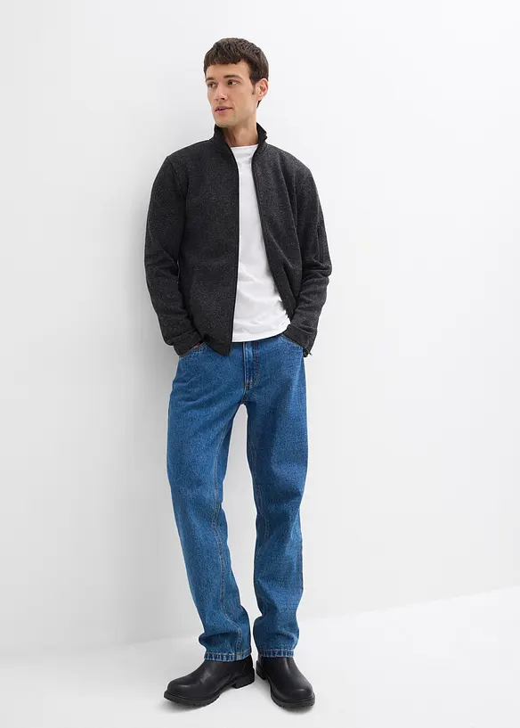 Jacka av stickad fleece, bonprix