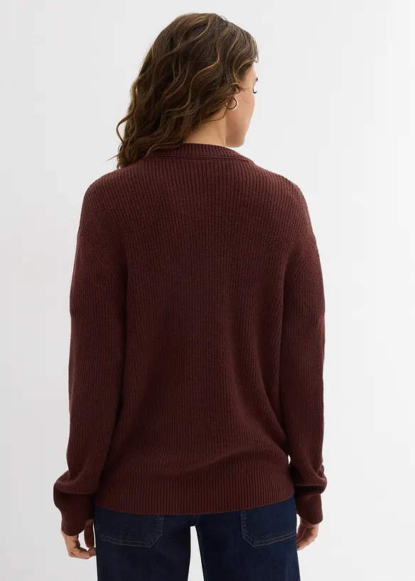 Cardigan med rund halsringning, bonprix