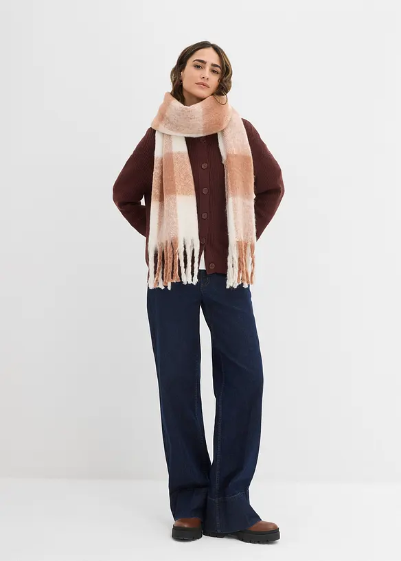 Cardigan med rund halsringning, bonprix