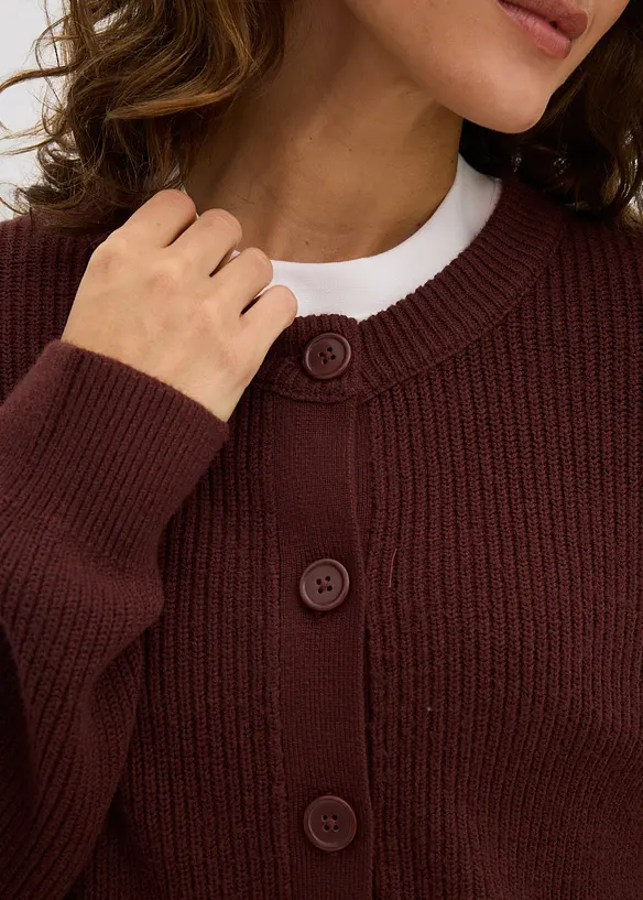 Cardigan med rund halsringning, bonprix