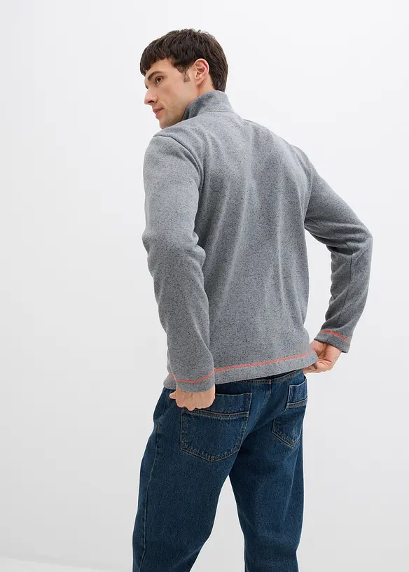 Fleecejacka med kontrasterande detaljer, bonprix