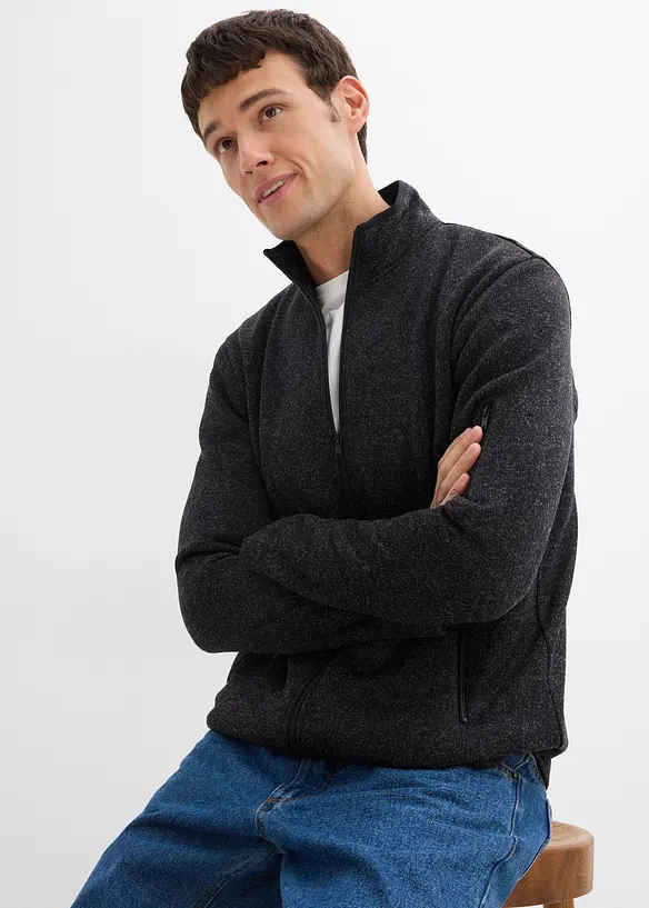 Jacka av stickad fleece, bonprix