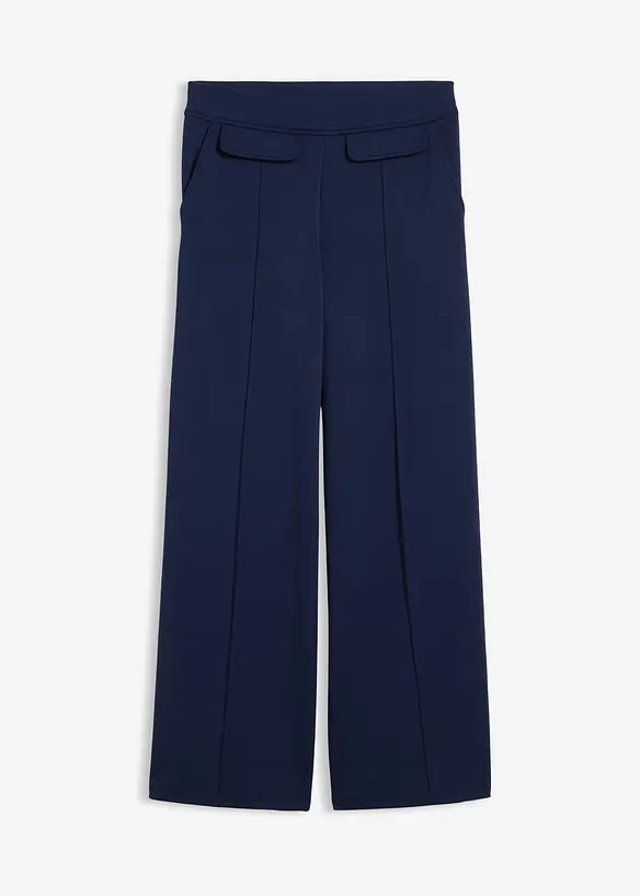 Byxa i bootcut-modell av glansig viskosmix, bonprix