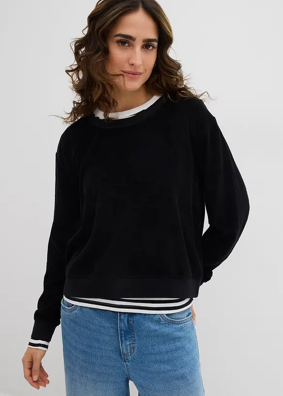 Sweatshirt av mjuk frotté, bonprix