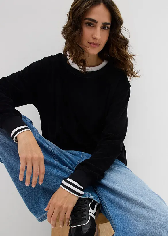 Sweatshirt av mjuk frotté, bonprix