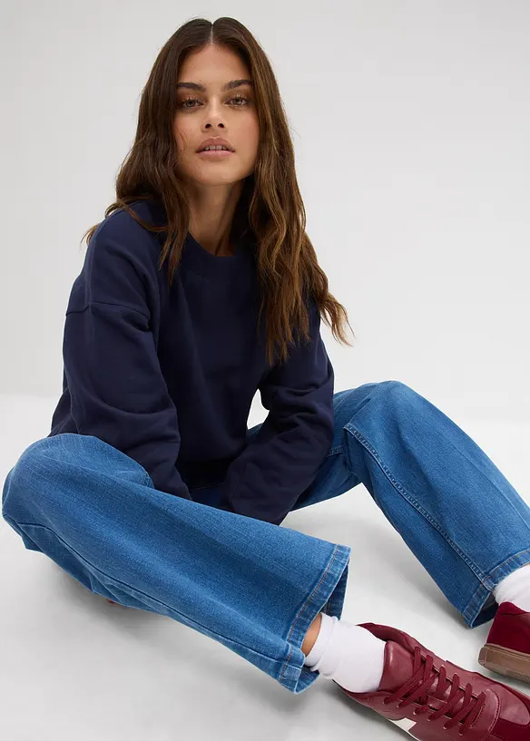 Jeans i Straight modell med ekologisk bomull och Mid Waist, bonprix