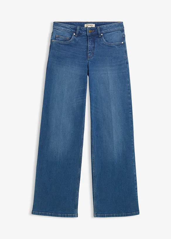 Jeans i Straight modell med ekologisk bomull och Mid Waist, bonprix