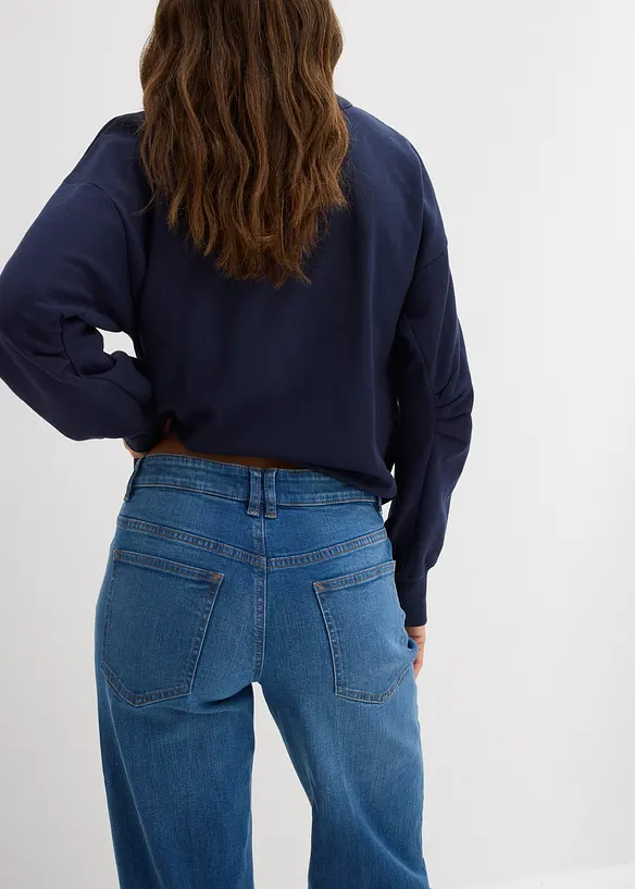 Jeans i Straight modell med ekologisk bomull och Mid Waist, bonprix