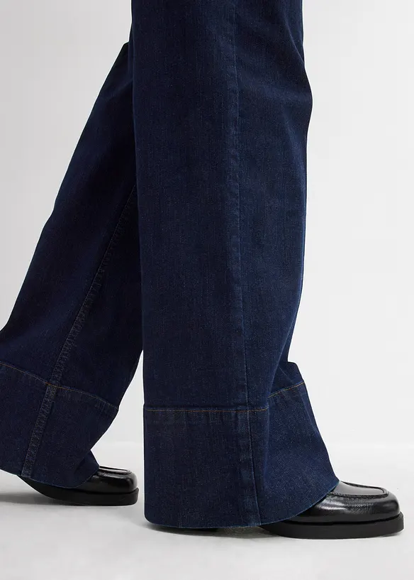 Wide Leg Jeans Mid Waist, med ekologisk bomull, bonprix